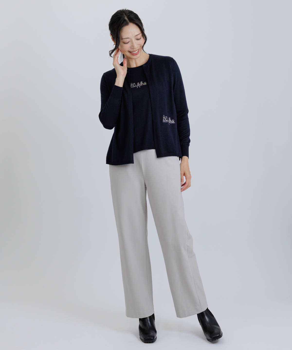 アンサンブル風2WAY刺繍ニット|スタジオピッコーネ - ゴルフ